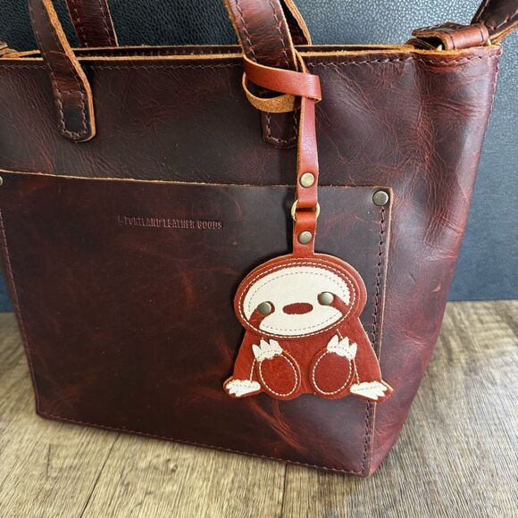 CHESTNUT Portland Leather Sloth KEYCHAIN Charm FAST SHIP NEW - Picture 1 of 1